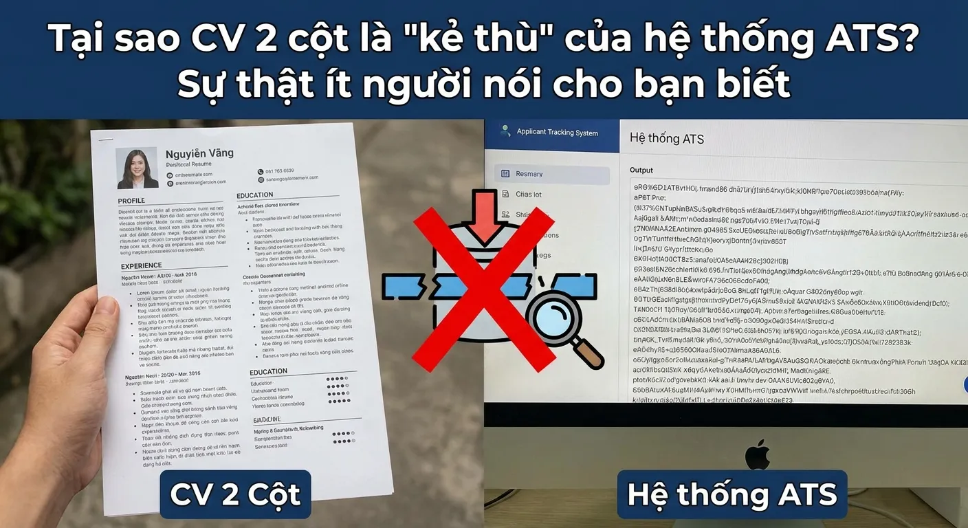 Tại sao CV 2 cột là 'kẻ thù' của hệ thống ATS? Sự thật ít người nói cho bạn biết